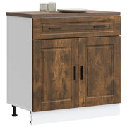 Keukenonderkast Porto 80x46x81.5 cm bewerkt hout gerookt eiken