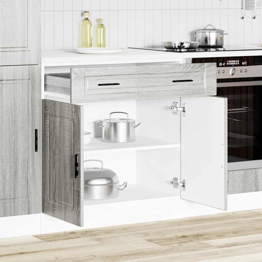 Keuken onderkast "Porto" bewerkt hout grijs sonoma eiken
