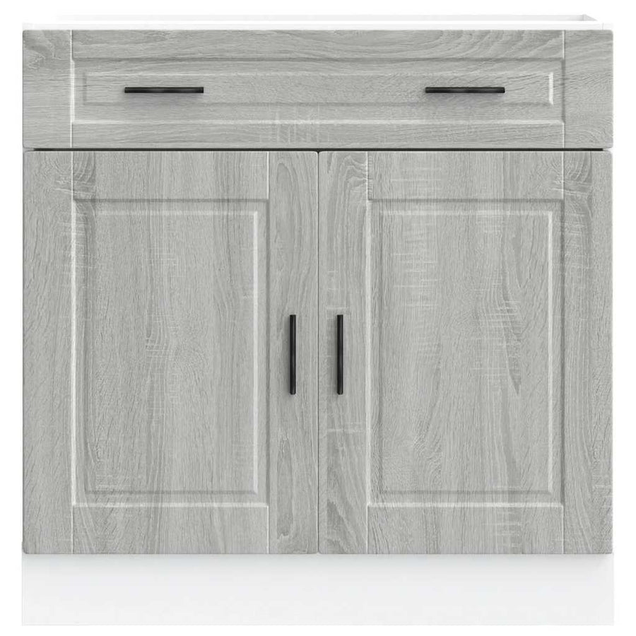 Keuken onderkast "Porto" bewerkt hout grijs sonoma eiken