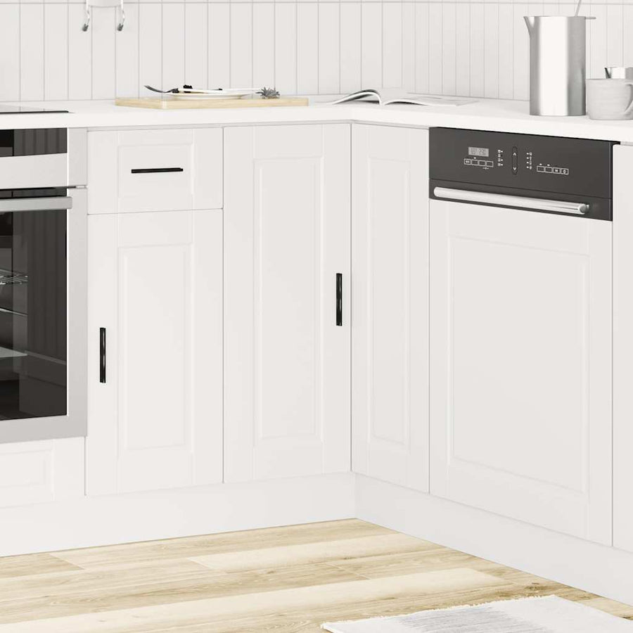 Keuken hoekonderkast "Porto" bewerkt hout wit