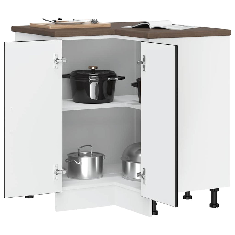 Keuken hoekonderkast "Porto" bewerkt hout zwart
