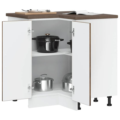 Keuken hoekonderkast "Porto" bewerkt hout gerookt eikenkleurig