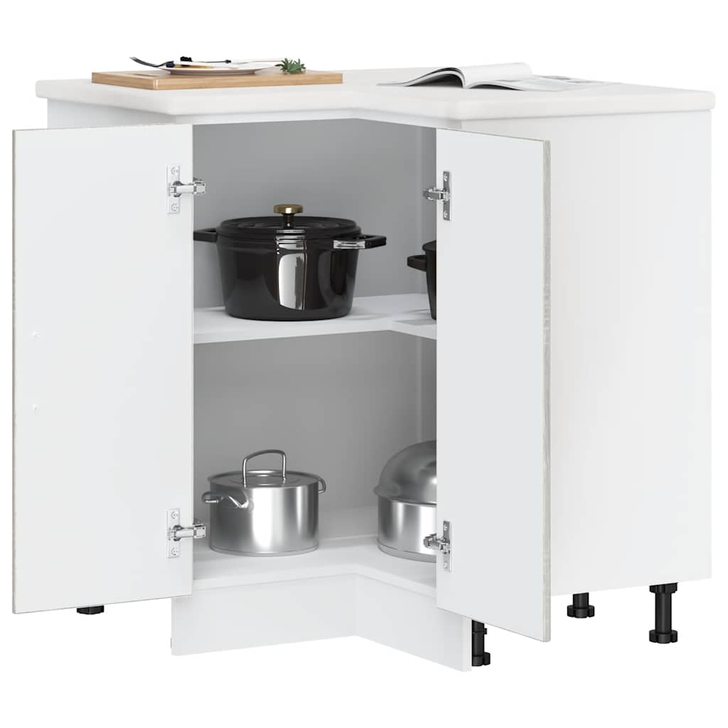 Keuken hoekonderkast "Porto" bewerkt hout grijs sonoma eiken
