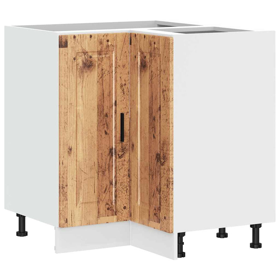 Keuken hoekonderkast "Porto" bewerkt hout oud houtkleurig