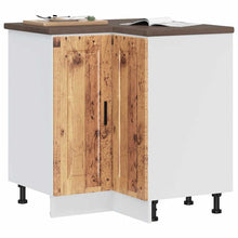 Keuken hoekonderkast "Porto" bewerkt hout oud houtkleurig