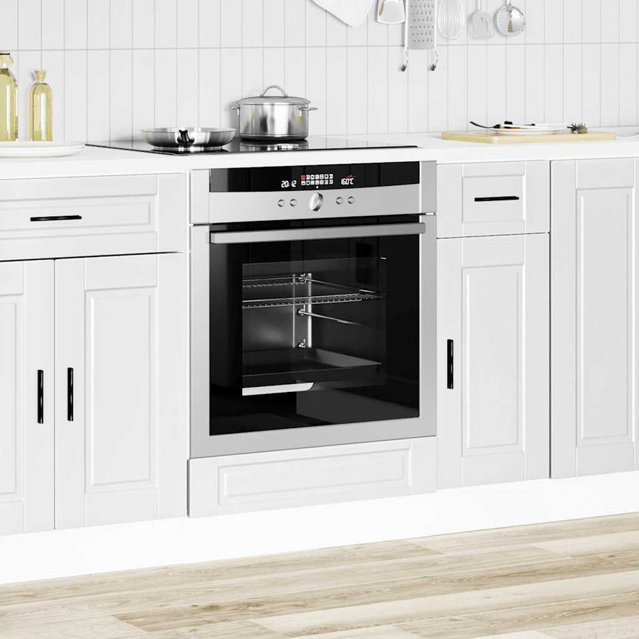 Ovenkast "Porto" bewerkt hout wit
