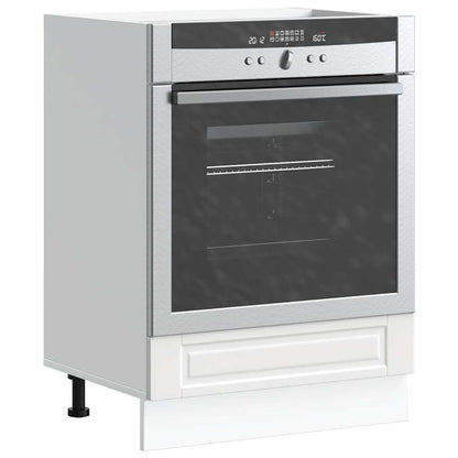 Ovenkast "Porto" bewerkt hout wit