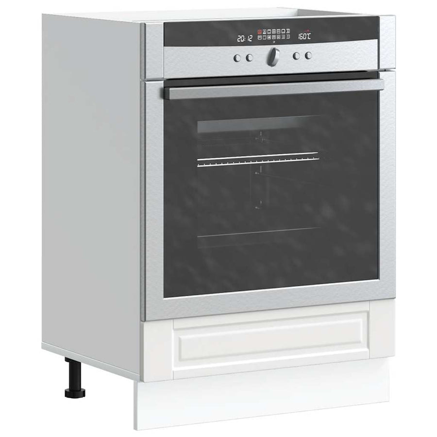 Ovenkast "Porto" bewerkt hout wit
