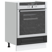 Ovenkast bewerkt hout zwart 60x46x81,5 cm