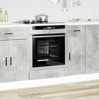 Ovenkast "Porto" bewerkt hout betongrijs