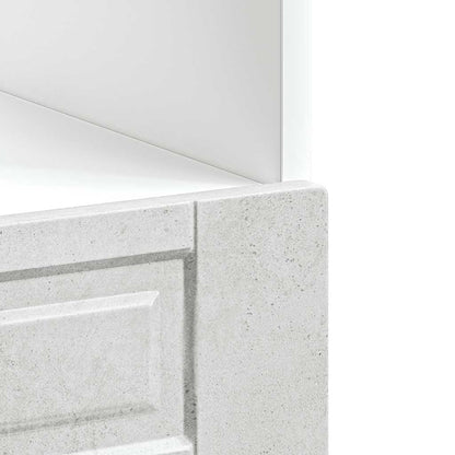 Ovenkast "Porto" bewerkt hout betongrijs
