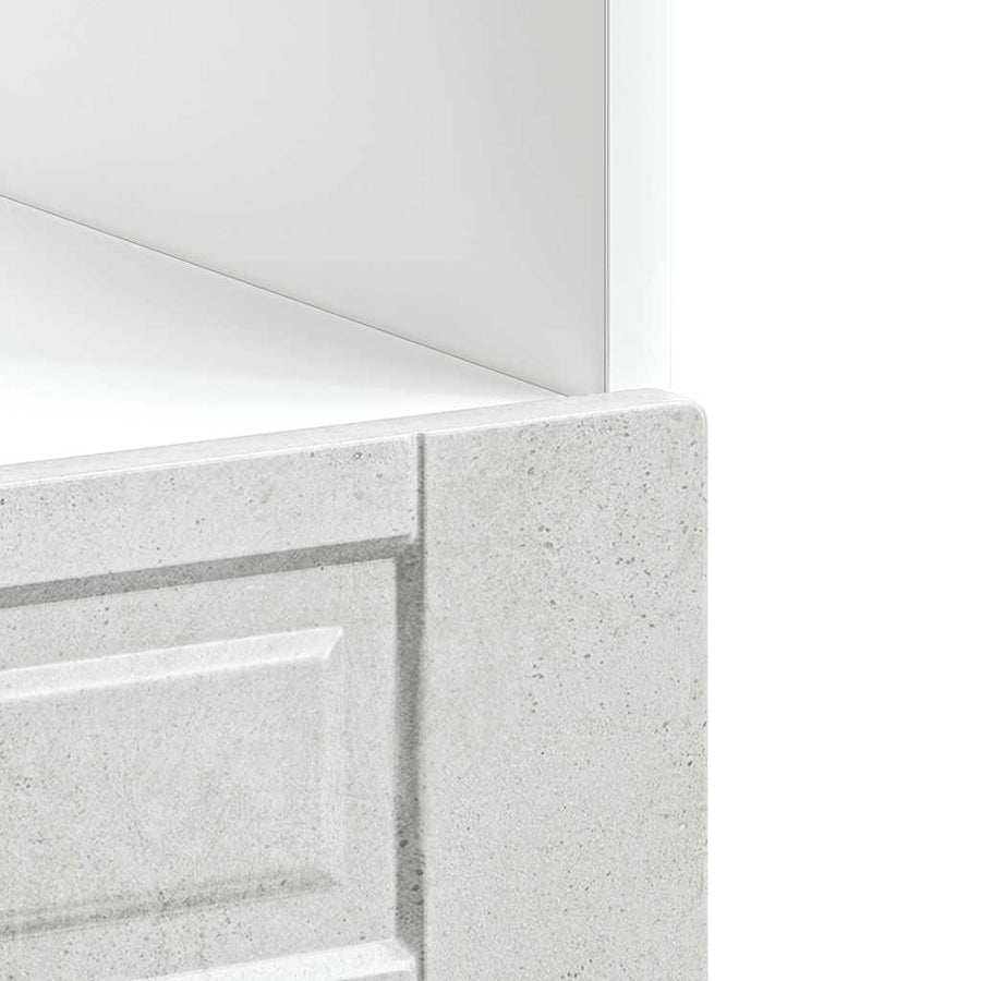 Ovenkast "Porto" bewerkt hout betongrijs