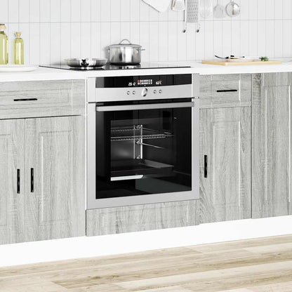 Ovenkast "Porto" bewerkt hout grijs sonoma eiken