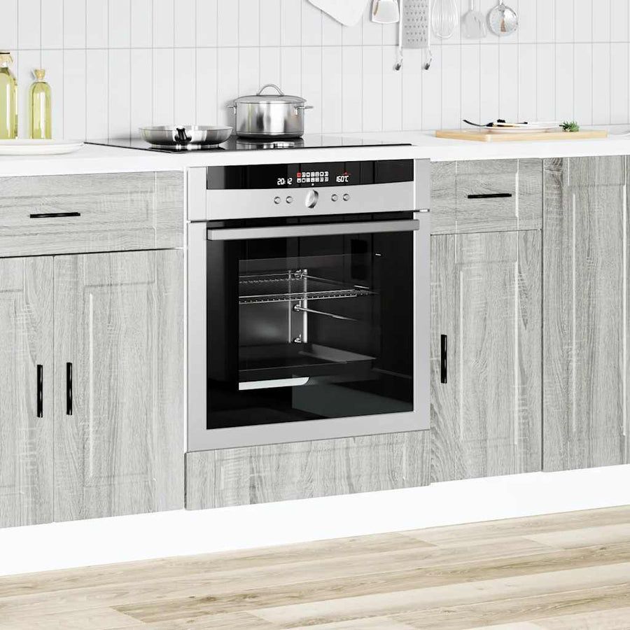 Ovenkast "Porto" bewerkt hout grijs sonoma eiken