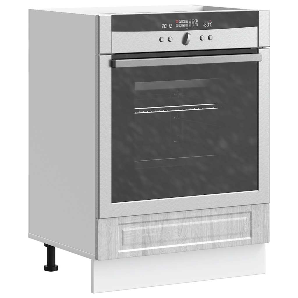 Ovenkast "Porto" bewerkt hout grijs sonoma eiken