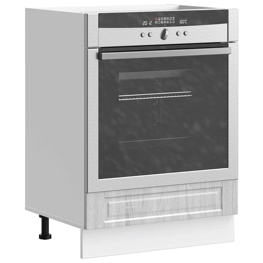 Ovenkast "Porto" bewerkt hout grijs sonoma eiken