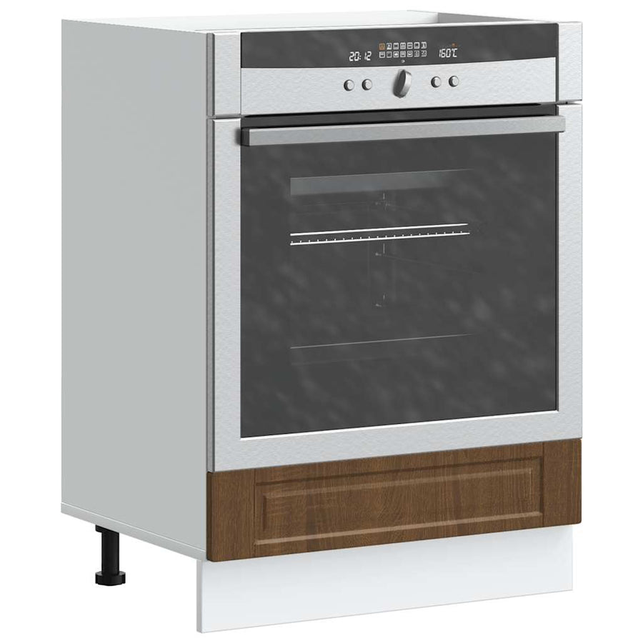 Ovenkast "Porto" bewerkt hout bruin eikenkleur
