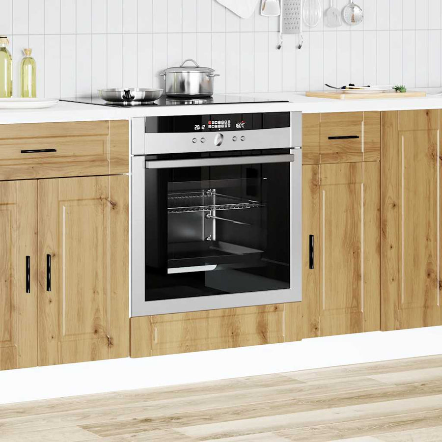 Ovenkast "Porto" bewerkt hout artisanaal eikenkleur