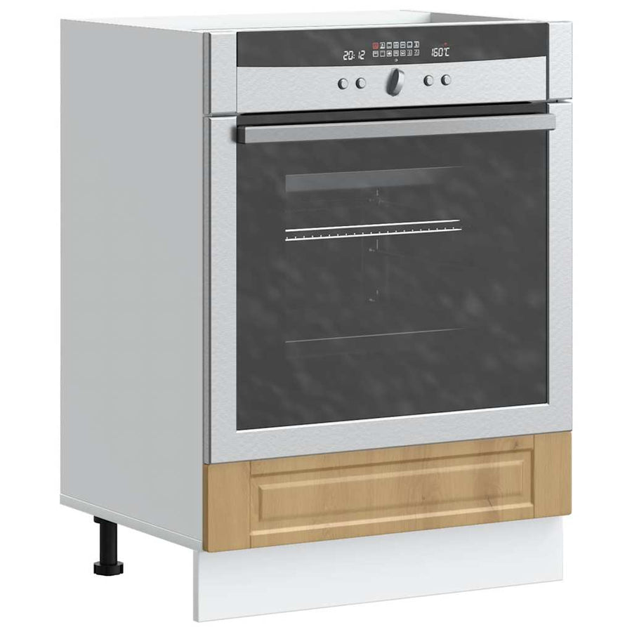 Ovenkast "Porto" bewerkt hout artisanaal eikenkleur