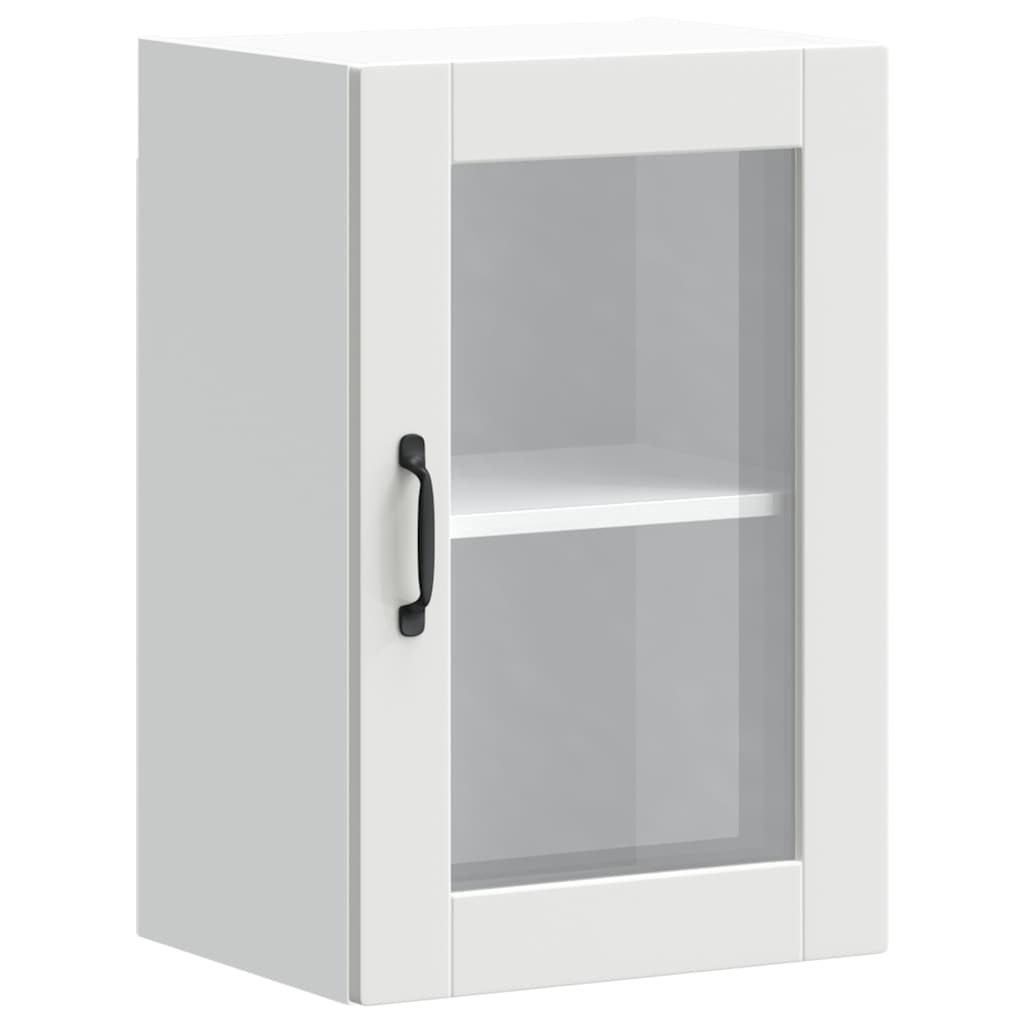 Keukenwandkast met glazen deur Porto wit