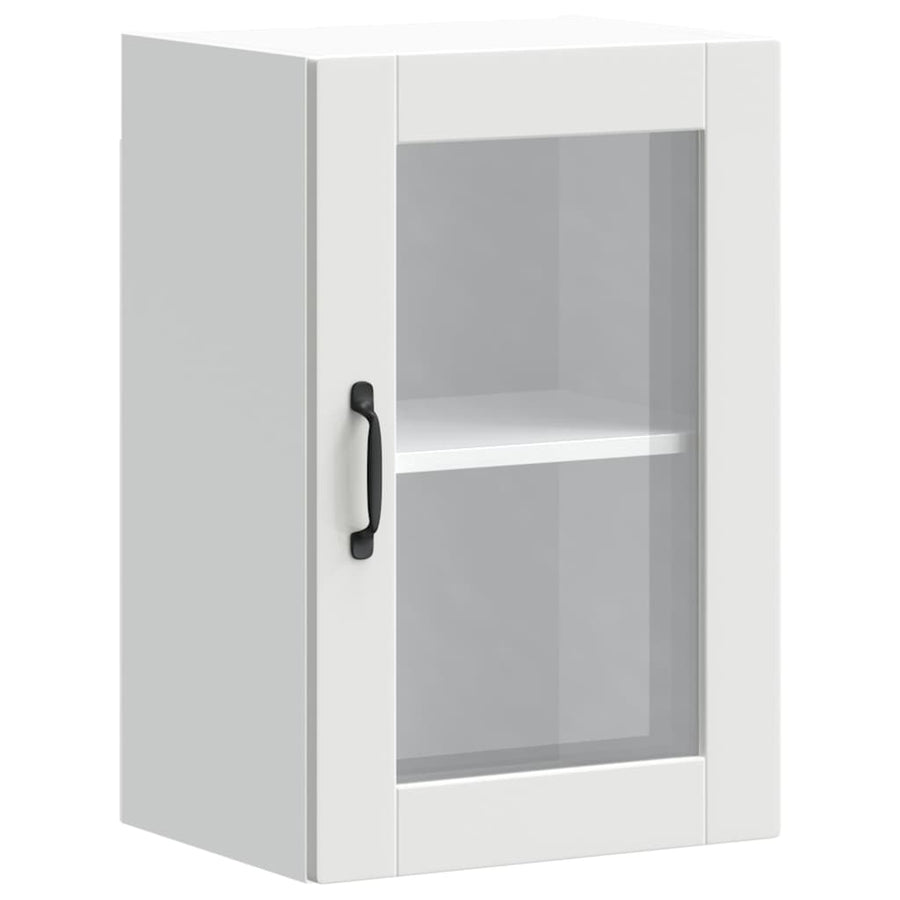 Keukenwandkast met glazen deur Porto wit