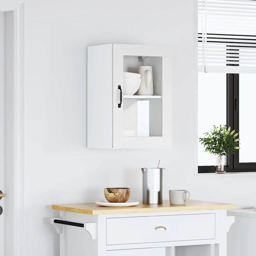 Keukenwandkast met glazen deur Porto wit