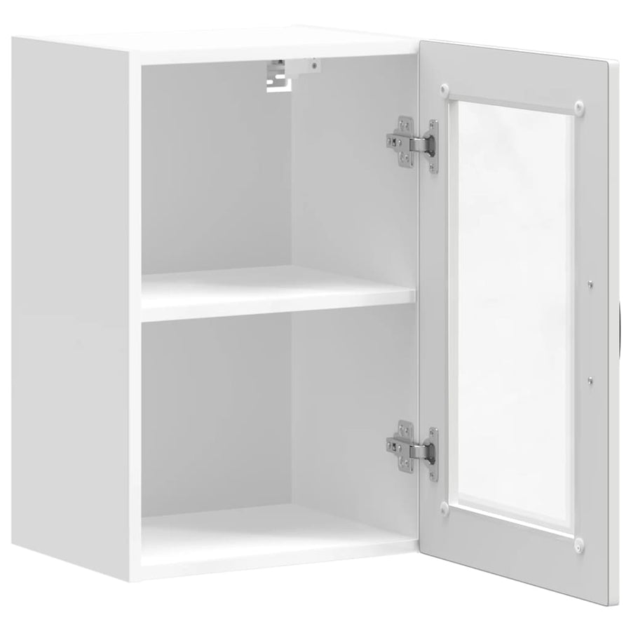 Keukenwandkast met glazen deur Porto wit