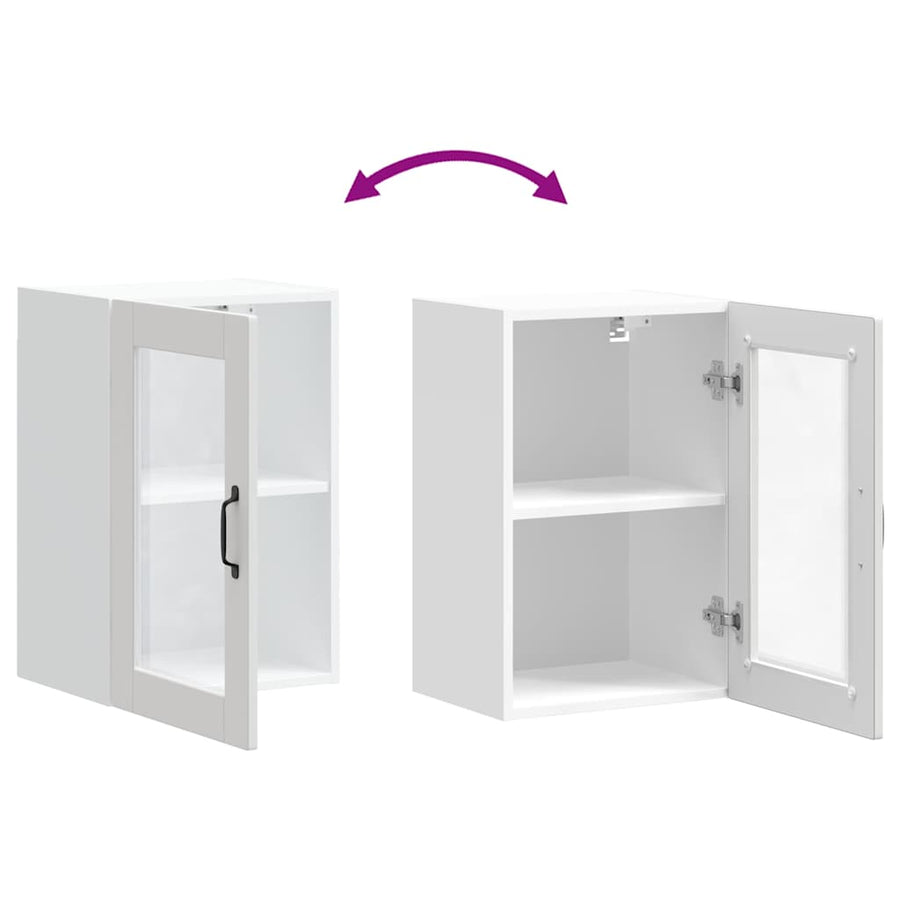 Keukenwandkast met glazen deur Porto wit
