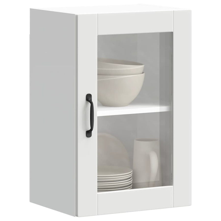 Keukenwandkast met glazen deur Porto wit