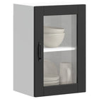 Kitchen wall cabinet with glass door Porto black