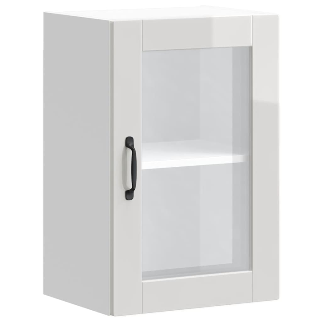 Keukenwandkast met glazen deur Porto hoogglans wit