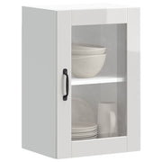 Keukenwandkast 40x31x60 cm hoogglans wit glas