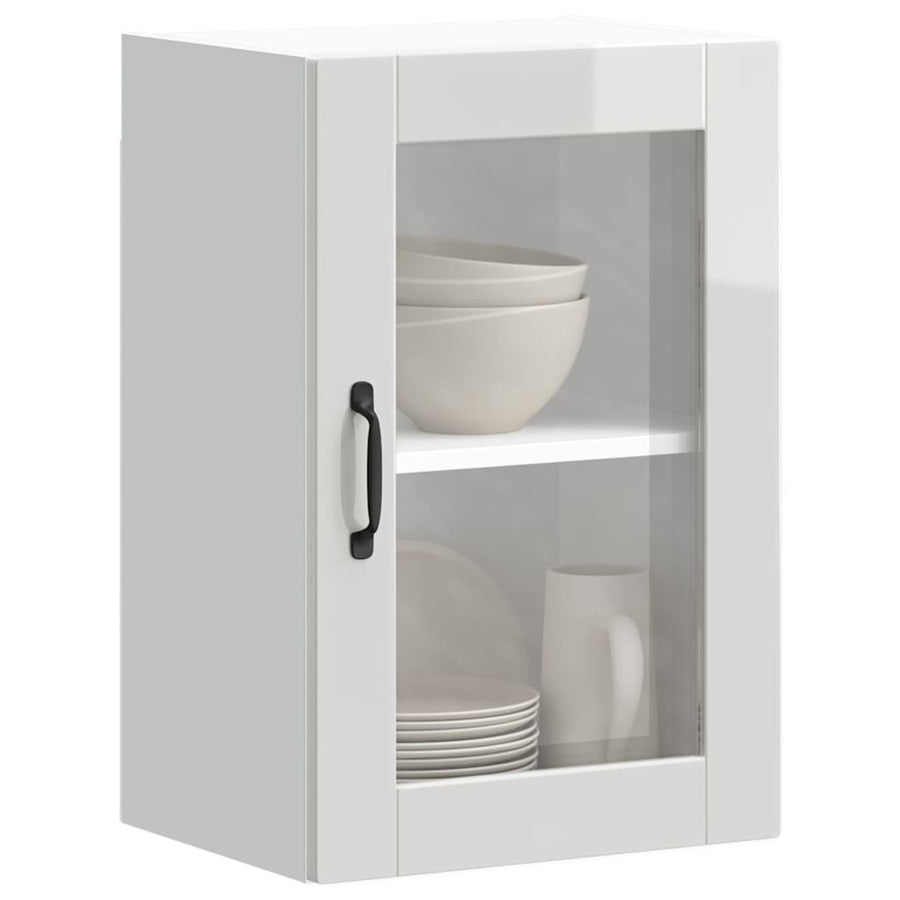 Keukenwandkast met glazen deur Porto hoogglans wit