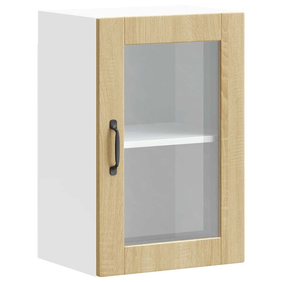 Keukenwandkast met glazen deur Porto sonoma eikenkleurig