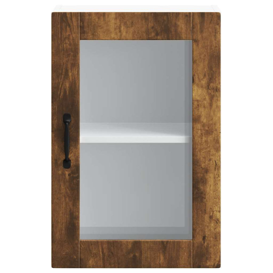 Keukenwandkast met glazen deur Porto gerookt eikenkleurig