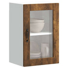 Porto smoked oak wall unit with glass door