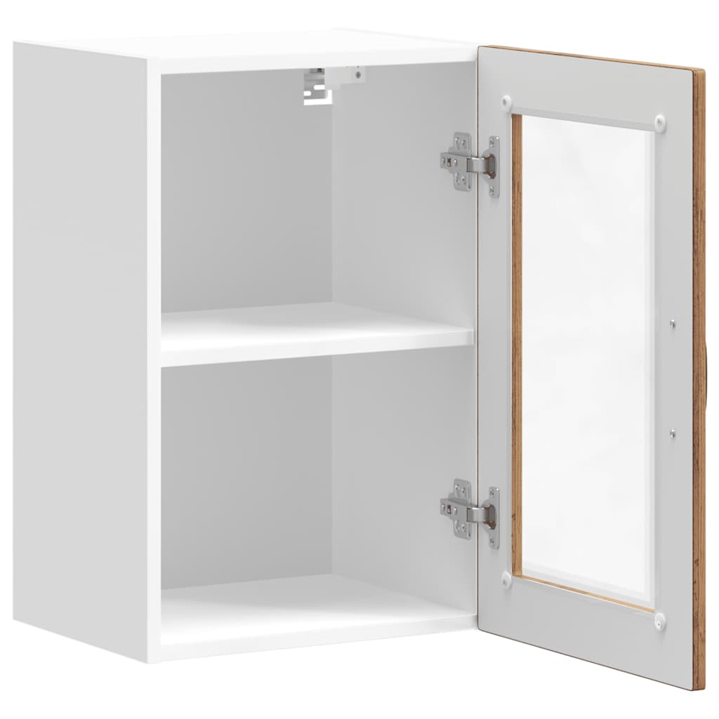 Keukenwandkast met glazen deur Porto oud houtkleurig