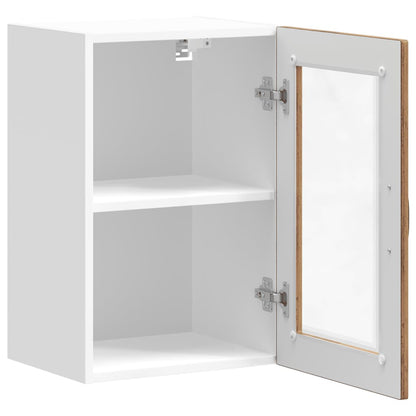 Keukenwandkast met glazen deur Porto oud houtkleurig