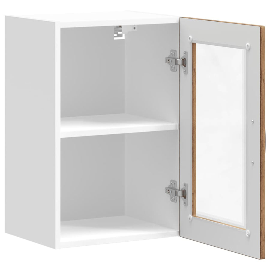 Keukenwandkast met glazen deur Porto oud houtkleurig