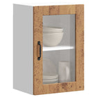 Keukenwandkast 40x31x60 cm bewerkt hout glas oud houtkleurig