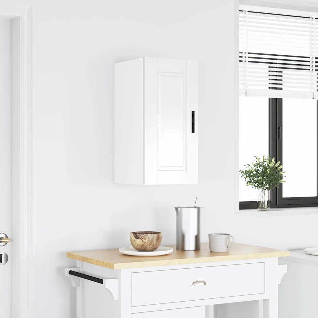Keukenwandkast Porto bewerkt hout hoogglans wit