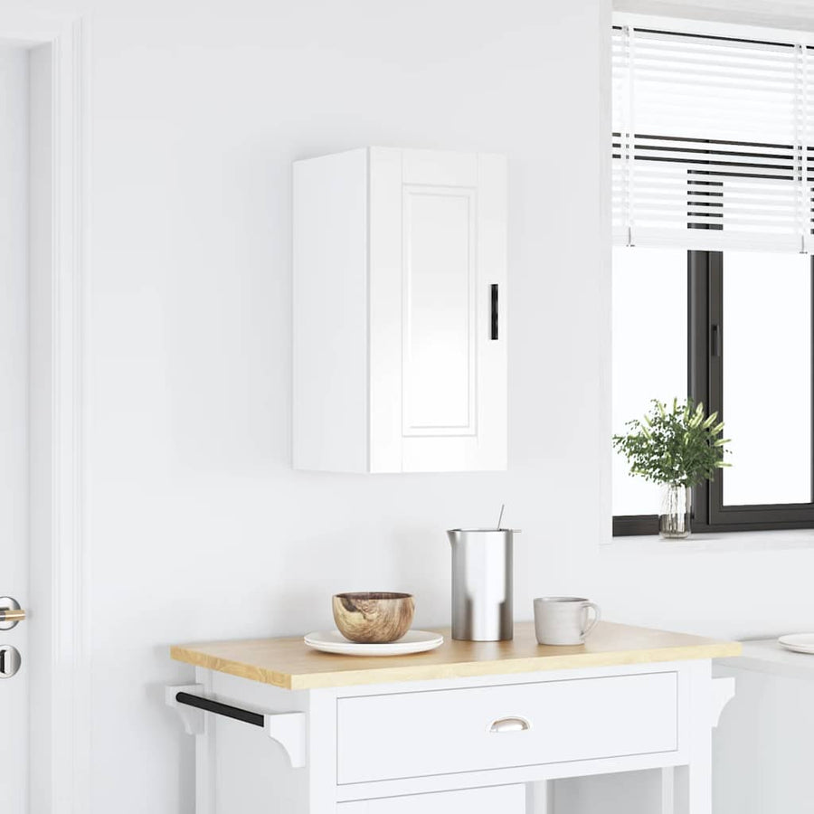Keukenwandkast Porto bewerkt hout hoogglans wit