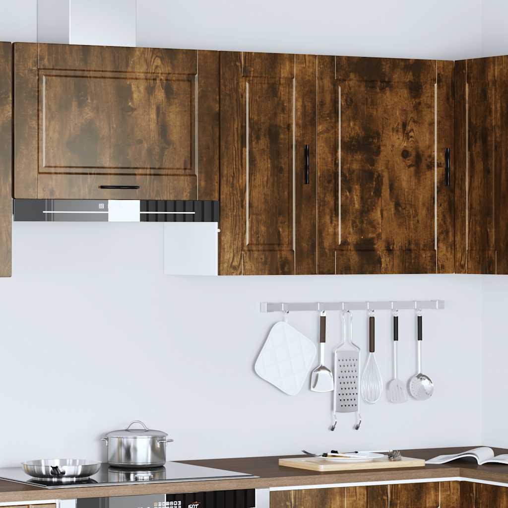 Keukenwandkast Porto bewerkt hout gerookt eikenkleurig