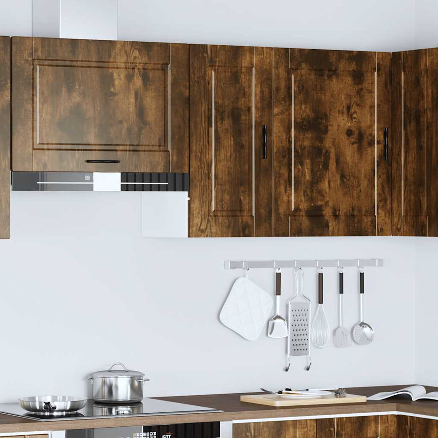 Keukenwandkast Porto bewerkt hout gerookt eikenkleurig