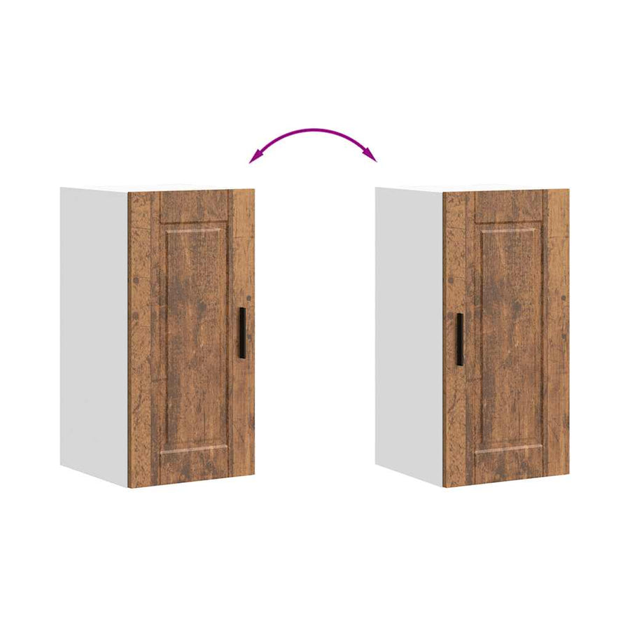 Keukenwandkast Porto bewerkt hout oud houtkleurig