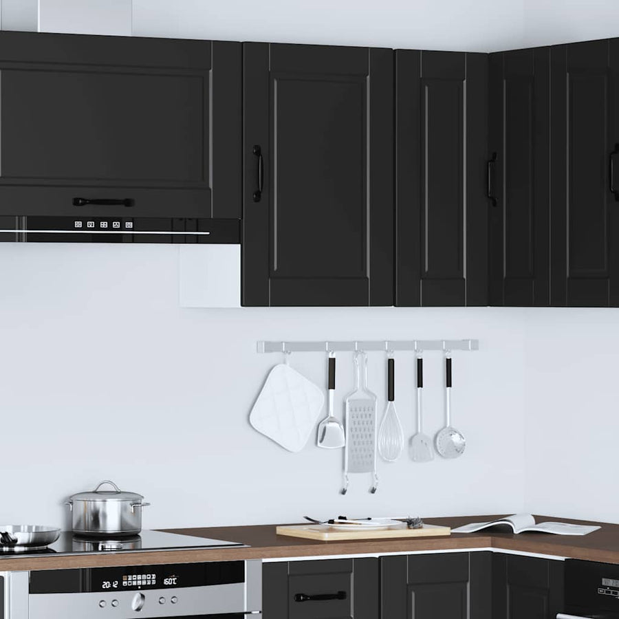 Keukenwandkast Porto bewerkt hout zwart
