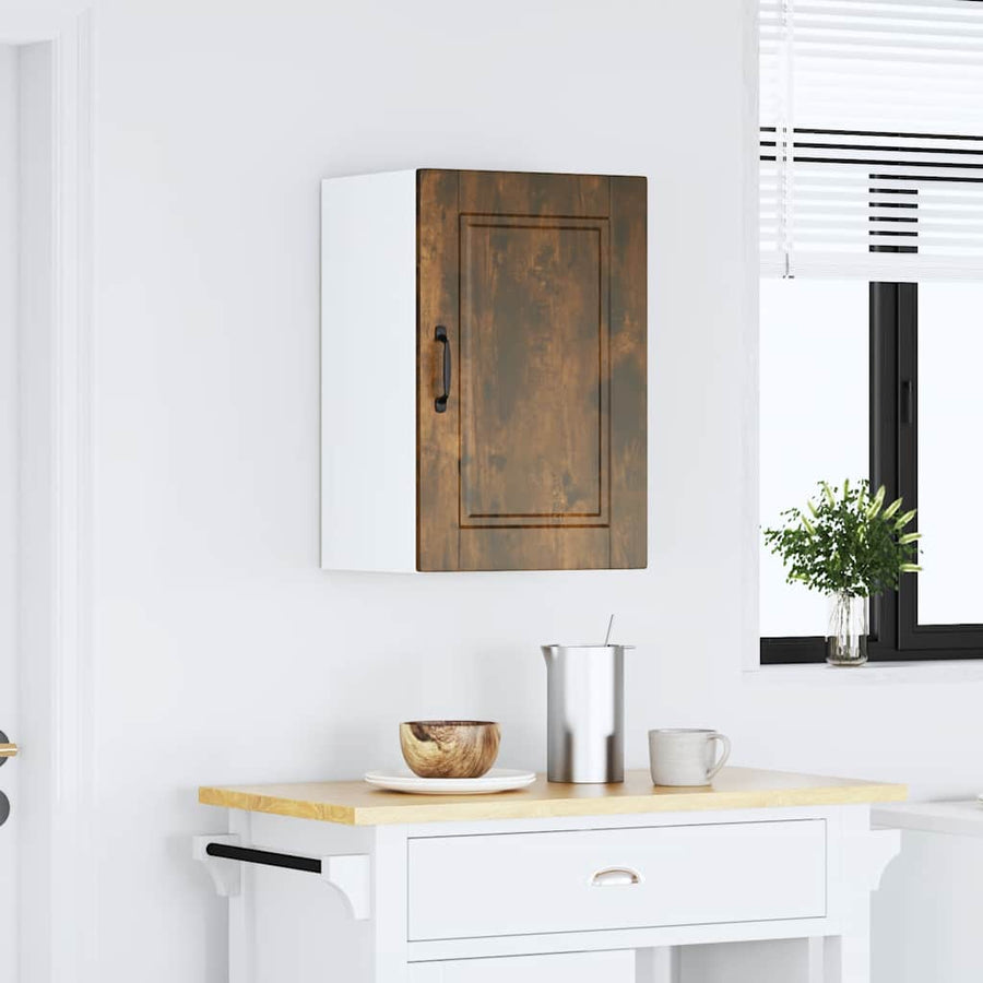 Keukenwandkast Porto bewerkt hout gerookt eikenkleurig