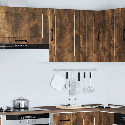 Keukenwandkast Porto bewerkt hout gerookt eikenkleurig