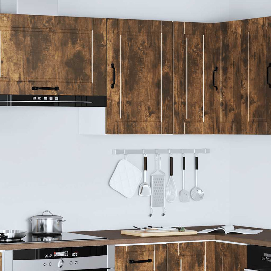 Keukenwandkast Porto bewerkt hout gerookt eikenkleurig