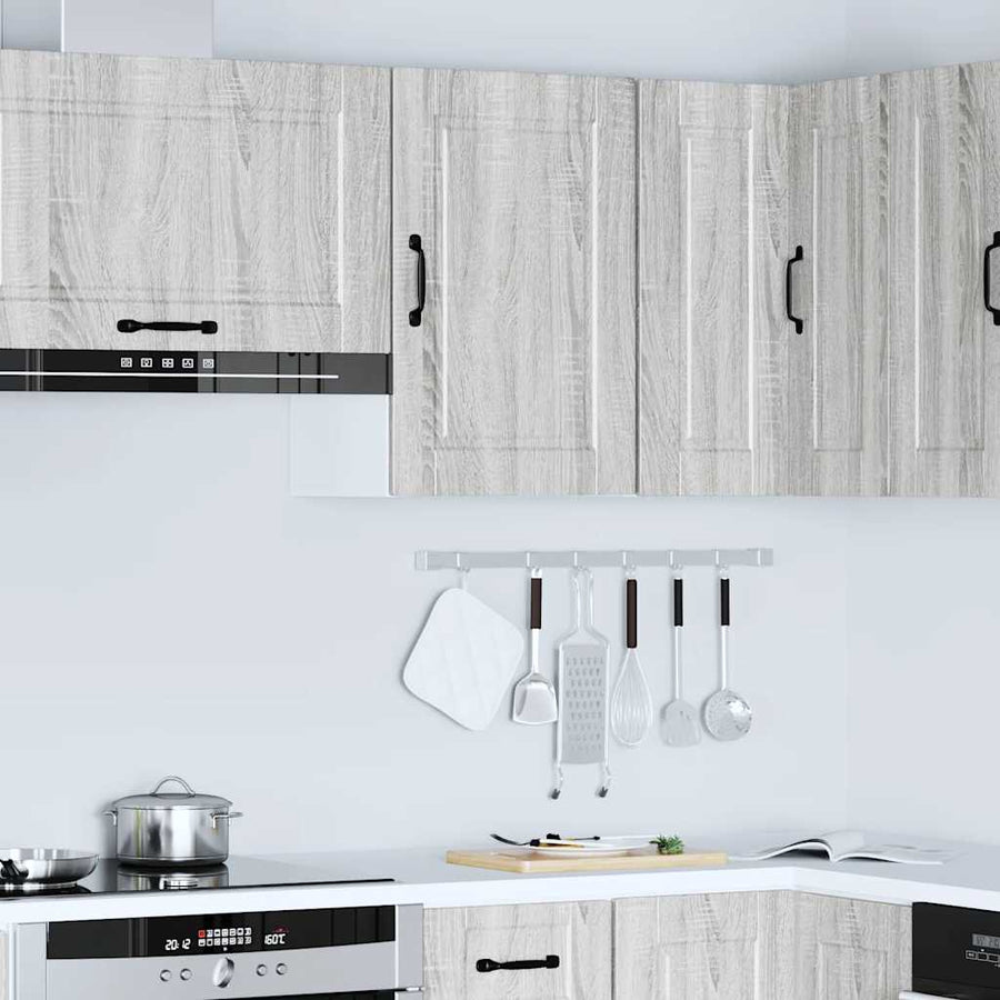Keukenwandkast Porto bewerkt hout grijs sonoma eiken